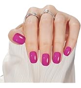 Frinail Purple Press On Nails Short 24Pcs, Purple Fake Nails Short Squoval, Grape Glamour Artific...