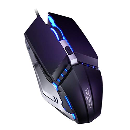 OSALADI Mouse para escritório com USB silencioso, computador ergonômico, LED, 6 teclas, com fio, lum