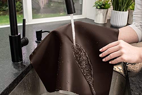 Image of GASARE, Set of 2, Extra Large, Thick, Silicone Mats for Kitchen Counter, Heat Resistant Mats, Countertop Protector, Non-Slip, Easy to Clean, 25 x 17 Inches x 1.4mm, Brown
