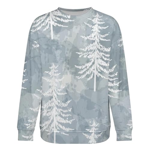 Mens Crewneck Sweater Christmas Silver Red Tree Crew Neck Sweater Long Sleeve Pullover Sweaters3