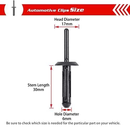 Image of OTUAYAUTO 10184895 140PCS Fender Flare Bumper Door Trim Plastic Rivet Retainer Clips 1 /4 Hole Replacement for Jeep Wrangler 07-20 Liberty 02-12, Chrysler 300 99-10 Nylon Fastener 6506007AA N803862-S