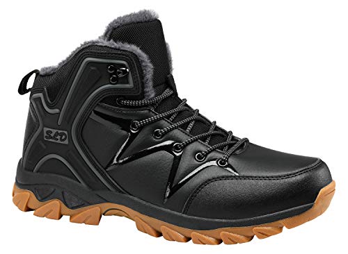 WellUp Men’s Snow Boots-Fur-Lined Shoes Non-Slip Outdoor Motorcycle Backpacking Trekking Trails Hiking Sneakers