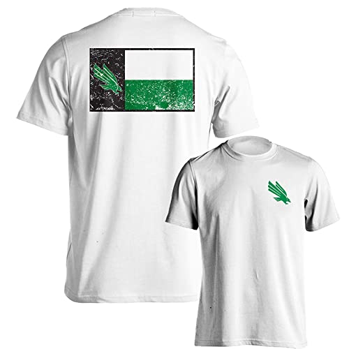 Sport Your Gear North Texas Mean Green Official Texas State Flag T-Shirt (White, Large)