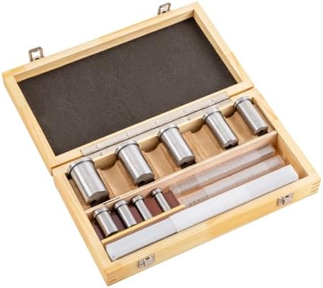 18 Pcs Keyway Broach Set HSS Industrial Cutting Tools for Lathe Broaching Machines Inch Size Broaches CNC Metalworking Tools with 4 Broaches 9 Collared Bushings 5 Shims