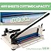 12 Guillotine Paper Cutter, Heavy Duty Paper Cutter for A4 Paper, Stack Paper Trimmer 400 Sheet Capacity, with Double Safety Protection&Durable HSS Blade for Office
