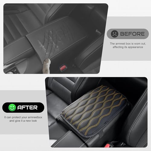 image for Amiss Auto Center Console Pad, Universal Waterproof Armrest Seat Box C