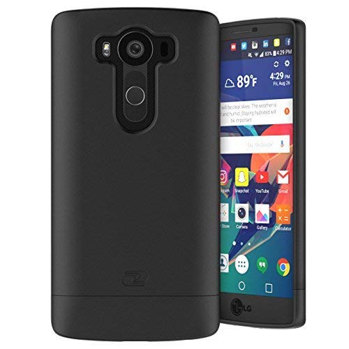 LG V10 Case, Encased Ultra Thin (2016 SlimShield Edition) Full Coverage, Hybrid Tough Shell (Smooth Black)