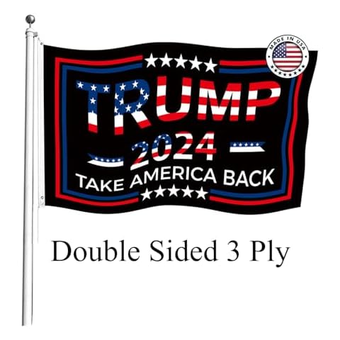 Trump 2024 Flags,3x5 FT Take America Back Trump Flag,Double-Sided 3 Ply Indoor Outdoor Decoration Banner with 2 Brass Grommets(Black) Cover