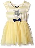 Zunie Little Girls' Dress Short Sleeve Knit Striped Top Tutu Skirt with Star