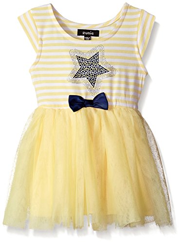 Zunie Little Girls' Short Sleeve Knit Striped Top Tutu Skirt with Star