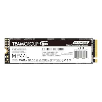 TEAMGROUP MP44L 2TB SLC Cache NVMe 1.4 PCIe Gen 4x4 M.2 2280 SSD para laptop e desktop (R/W velocidade até 4.800/4.400MB/s) TM8FPK002T0C101