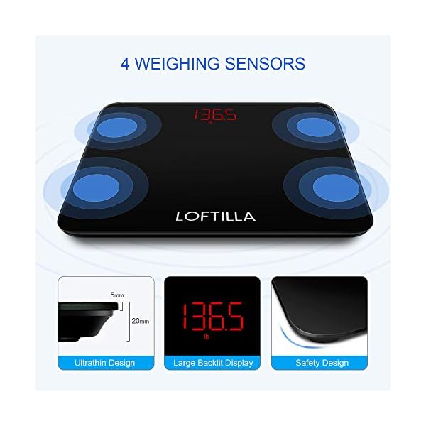 LOFTILLA-Bathroom-Scale-for-Body-Weight-BMI-Scale LOFTILLA Scale for Body Weight, Weight Scale, Digital Bathroom Scale, 396 lb Weighing Scale