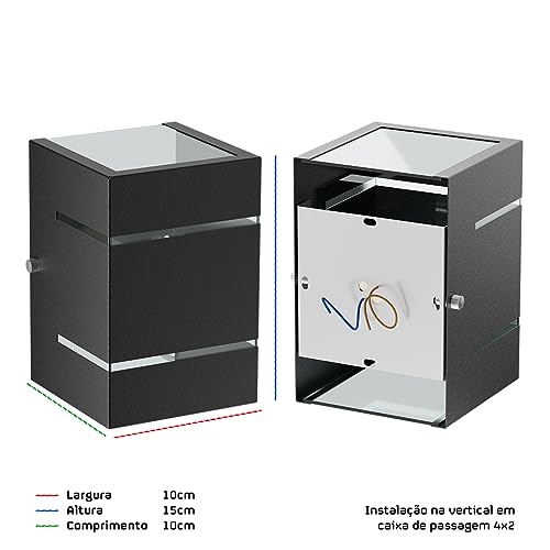 Arandela Frisos E Facho Externa + Led G9 5w Mf115 (Preto, Branco Quente)