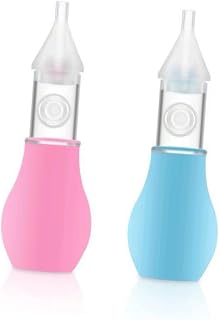 Garneck Aspirador Bebés con Boquilla Suave y Limpiador de Mocos Almacenamiento Recién Nacidos y Pequeños Color Rosa