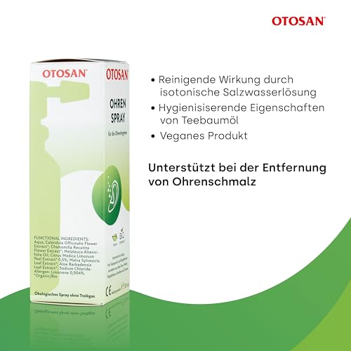 OTOSAN Ohrenspray 50 ml natürliche und wirksame Ohrenhygiene auf Salzwasser-Basis - Medizinprodukt zur Reinigung der Ohren