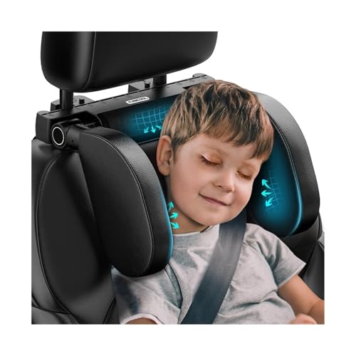 Soporte lumbar de cuero ajustable para asiento de auto beige miniatura 3