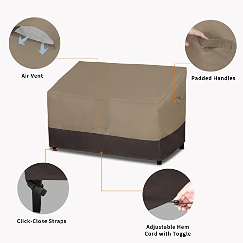 ايزي جوينج غطاء اريكة فناء بـ3 مقاعد مقاوم للماء وشديد التحمل بلون بني داكن، مقاس 62 انش عرض × 40 عمق × 32 ارتفاع انش