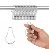 100 Pack Shower Curtain Hooks, 2.5' Metal Shower Curtain Rings, Made of Rust Resistant Nickle-Plated Steel, Pear Shaped Split Rings, Hanging Clips
