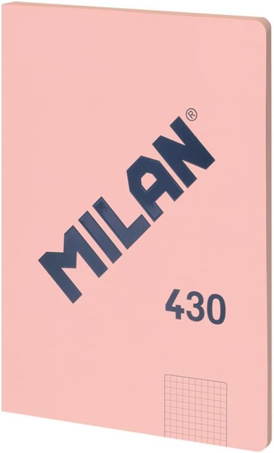 MILAN® Glued Notebook, Graph Paper, 48 Sheets, A4, 1918 Series, Pink