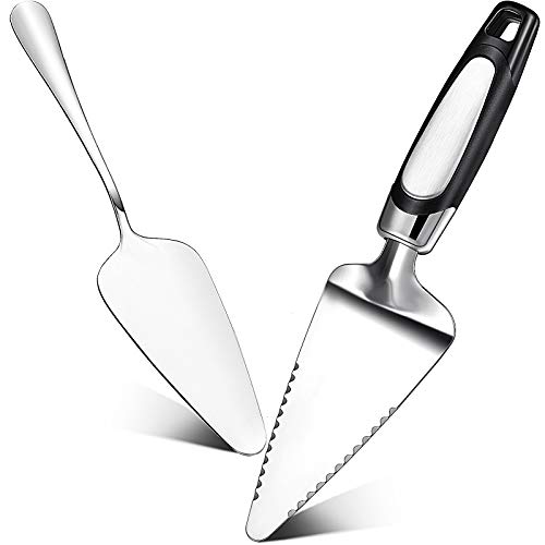 2 Pieces Stainless Pie Servers Cake Pizza Cutters Tart Dessert Slicer Set Cake Silvery Serving Slicer Spatulas for Cakes Loaves Egg Butter and More