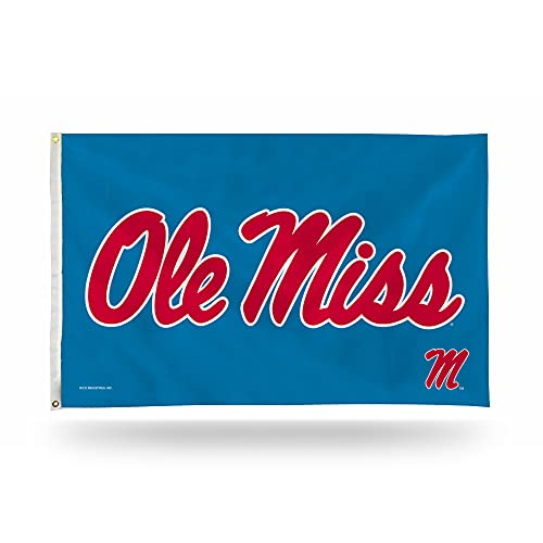 Rico Industries NCAA University of Mississippi - Ole Miss Exclusive-Blue 3' x 5' Banner Flag Single Sided - Indoor or Outdoor - Home Décor