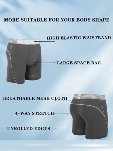 ​​Men's Athletic Jogging Boxer Briefs - Super Soft Stretchy Quick Dry Breathable Mesh 3-Pack Underwear​​3