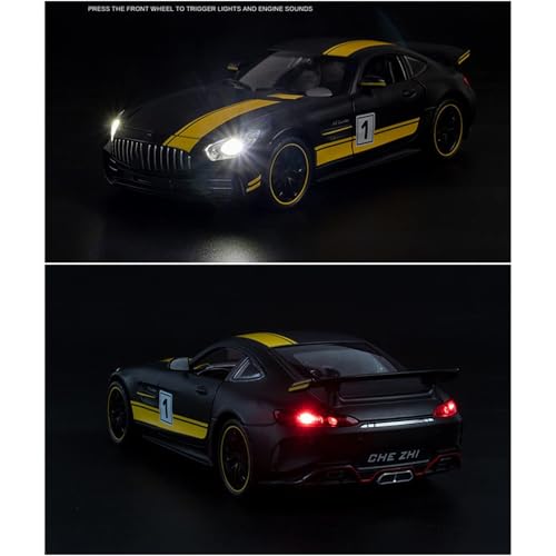 Image of Alloy Simulation 1:24 Benz Gtr Alloy Die Casts & Toy Car Model With Sound /Light /Pull-Back Car Toys For Children Kids, Black