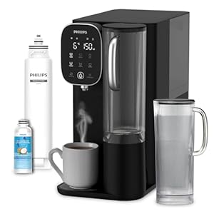 Philips Water Umkehrosmose-Wasserstation ADD6912BK/10: Eliminiert bis zu 110 Substanzen, sofortige Erhitzung und Kühlung, 1 Jahr Filterlebensdauer