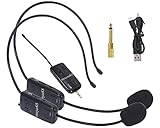 oxxyeeKS Wireless Microphone Headset for 2 People, 160ft Range, Working Time 6h, Wireless Headset Mic ＆Handheld Mic 2 in 1, for Karaoke Speaker, Tour Guides, PA System, Amplifier, Teaching, Fitness