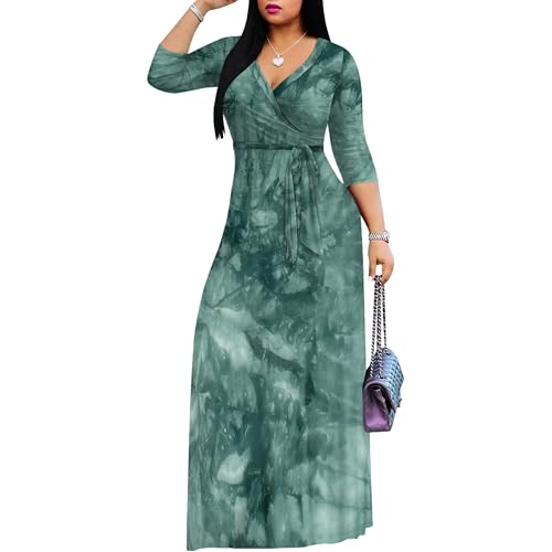 Image of PinkPatty Plus Size Maxi Dress for Women 3 /4 Sleeve Casual Long Dress