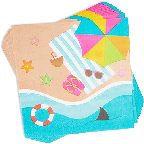 144 Piece Beach Theme Party Supplies, Summer Dinnerware Set With Plates, Napkins, Cups, And Cutlery (Serves 24) #TOP3