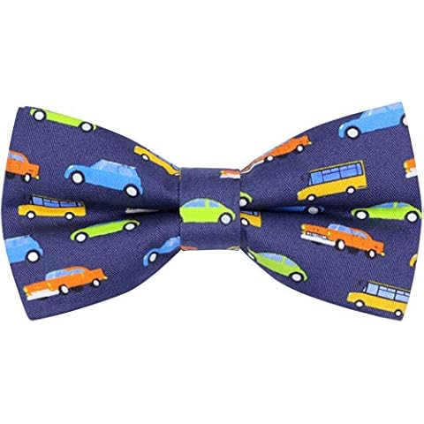 OCIA Cotton Cute Pattern Pre-tied Bow Tie Adjustable Bowties for Adult & Children (Car) Cover