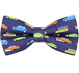 OCIA Cotton Cute Pattern Pre-tied Bow Tie Adjustable Bowties for Mens & Boys Cars