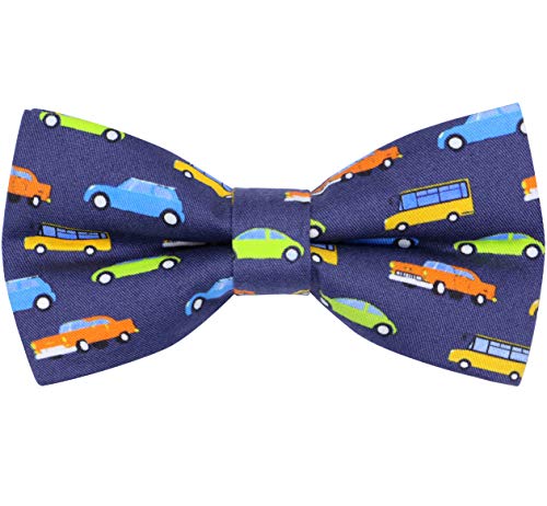 OCIA Pajarita de algodón con un bonito estampado Pajaritas ajustables para adultos y niños (Coches)