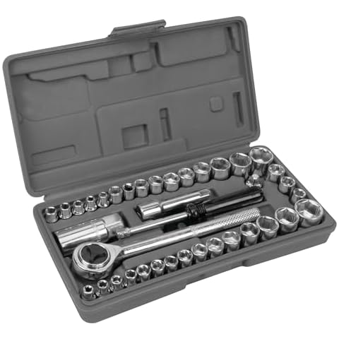 Performance Tool W1173 SAE/Metric 40-Piece SAE and Metric Socket Set, 1/4-Inch & 3/8-Inch Drive Cover