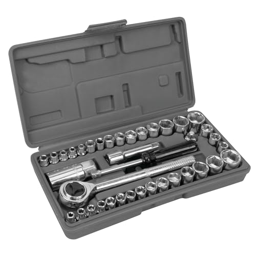40-Piece SAE and Metric Socket Set for Mechanics