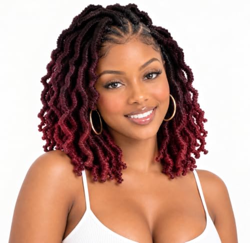 Bylatt 8 Packs Short Faux Locs Crochet Hair 120 Strands 12Inch Soft Locs wavy Dreadlocks Crochet Braids Natural Black Pre-Looped Crochet Hair for Women (1B-530-350, 12 Inch (Pack of 8))