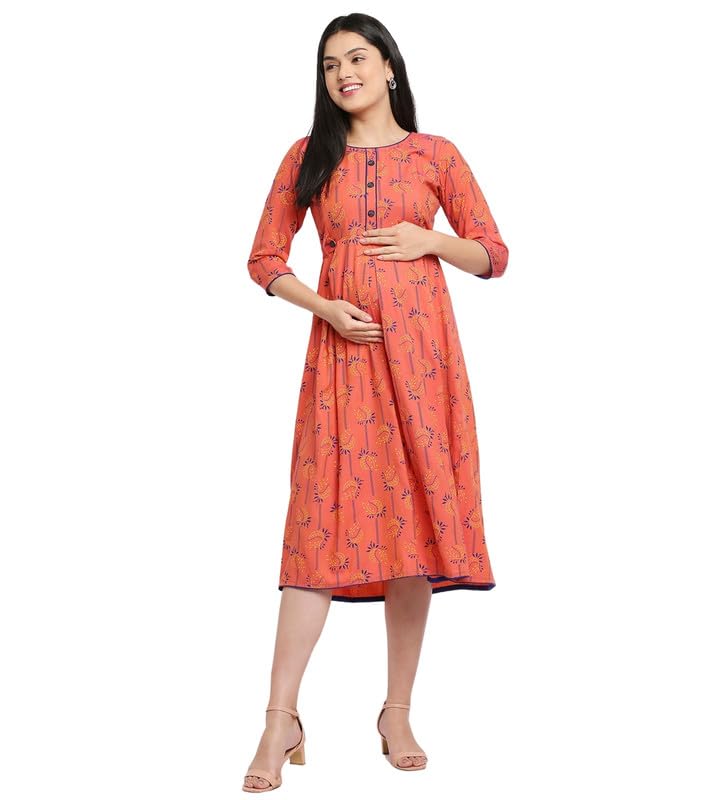 true shape Maternity Dresses for Women Cotton | Stylish Feeding Anarkali Kurta with Dual Nursing Zippers in Viscose Rayon for Pre & Post Partum-picture-43