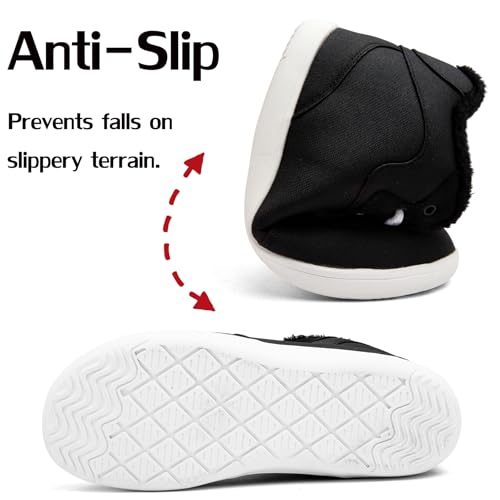 Men's Snow Ankle Boots - Fur Lined Winter Warm Anti-Slip Water Resistant Booties - Outdoor Walking Boots 6.5-11.5US4