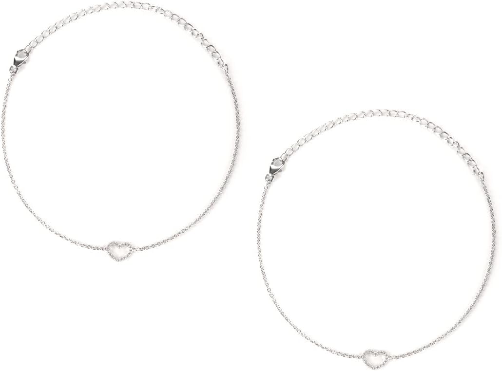 ShayaWomen's By Caratlane A Piece Of Me Heart Anklets In 925 Silver|