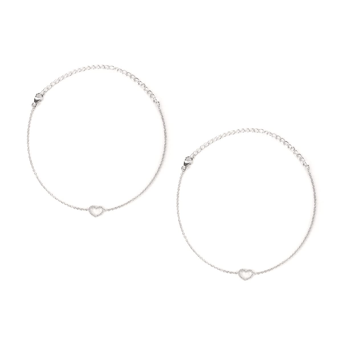 ShayaWomen's By Caratlane A Piece Of Me Heart Anklets In 925 Silver|