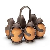 PELEG DESIGN - Eggbears | Universal-Eierhalter | Eierkocher | Eierbecher | Eierbox | Eierbecher lustig | Eierbecher braun | Eieraufbewahrungsbox | Eierhalter Kunstsoff | Eiereinsatz | Eggholder