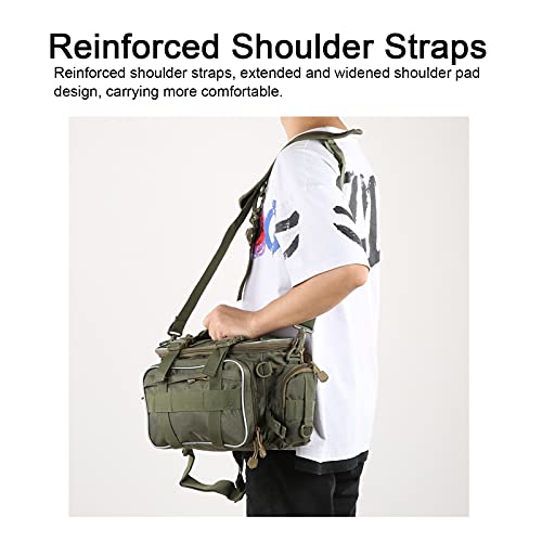 SALALIS Multi-Funktionstasche für Angelgeräte,Angel-Schulter-Hüfttaschen mit Mehreren Taschen,Angeltasche zur… – Bild 7