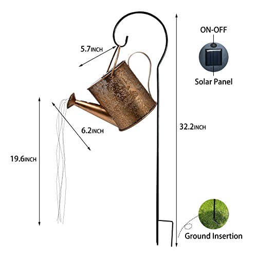JIAJIAMEI Large Solar Watering Can Lights Big Tree Outdoor Garden Decor, Waterproof Cascading LED Hanging Lights, Gifts for Mom Grandma Women Birthday Mother's Day - Yard Porch Patio Backyard — view 5