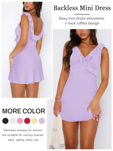 Image of MIYIEONZ Women Mini Dress Summer Formal Ruffle Short Dresses