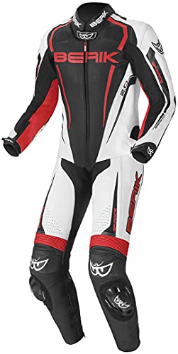 Berik Race-X 1-Teiler Motorrad Lederkombi, schwarz/weiß/rot, 54
