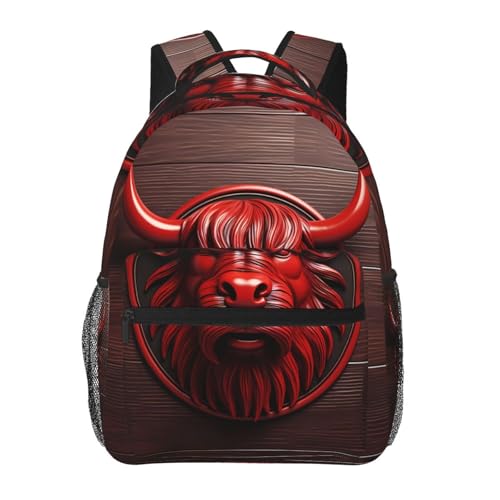 Sac à dos léger pour ordinateur portable Minotaure rouge ergonomique et confortable