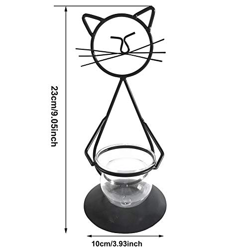 Marbrasse Desktop Glass Planter Vase Holder, Modern Creative Cat Plant Terrarium Metal Stand For Hydroponics Plants Home Garden Wedding Decoration Outdoor Planter Ideas (Style 2) #TOP6