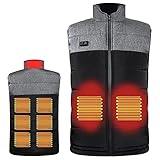 Chaleco térmico, chaleco de caza para exteriores Chaqueta térmica de invierno Autocalentable Chaleco térmico de 9 zonas Chaqueta térmica USB (S)