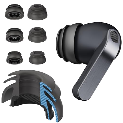 Premium Multi-Flange Eartips for Galaxy Buds4 Pro Always Fits Never Slips (Black)